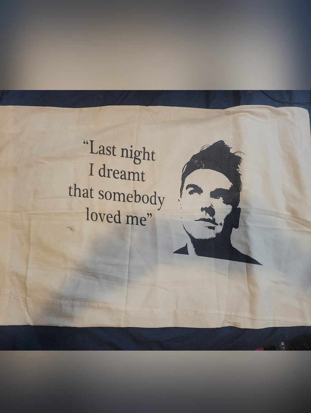 MORRISSEY Cotton Decorative Large Pillowcase in White with Black Graphic & Print